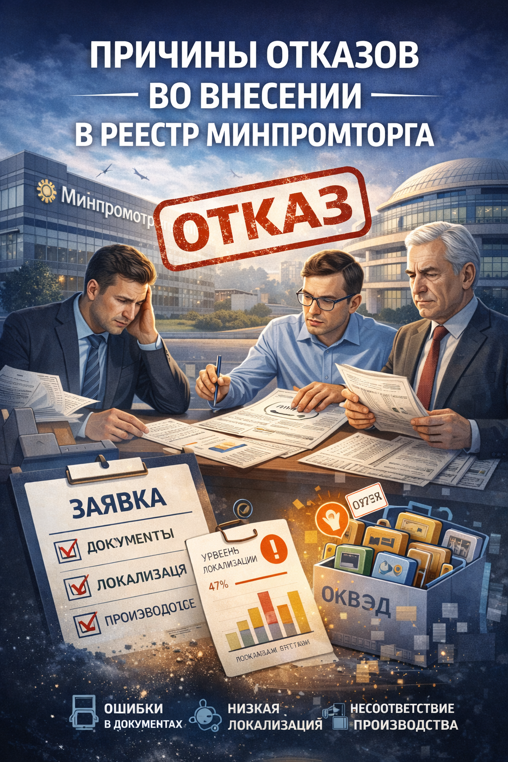 Причины отказа во внесении в реестр Минпромторга