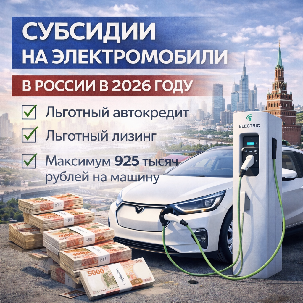 Субсидии на электромобили в России: что действует в 2026