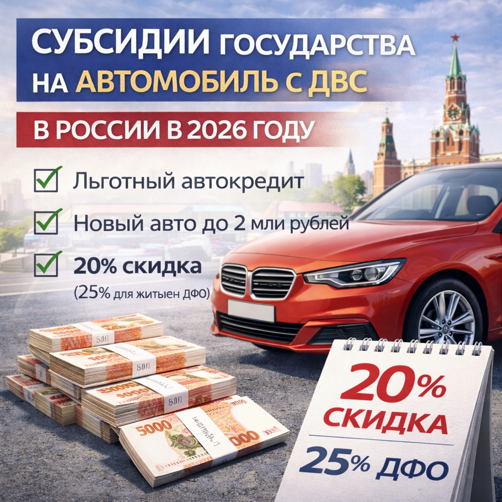 Субсидии на покупку автомобиля с ДВС в 2026 году
