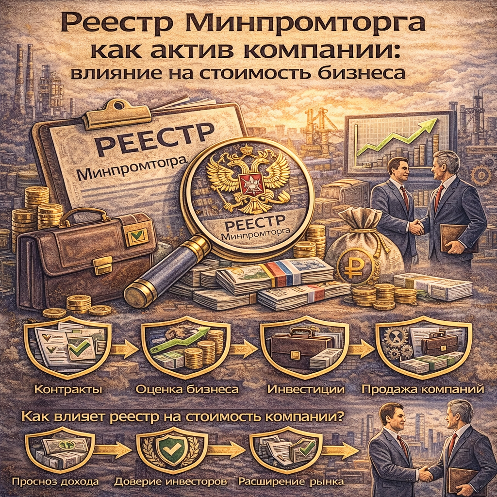 Реестр Минпромторга как актив компании: влияние на стоимость бизнеса