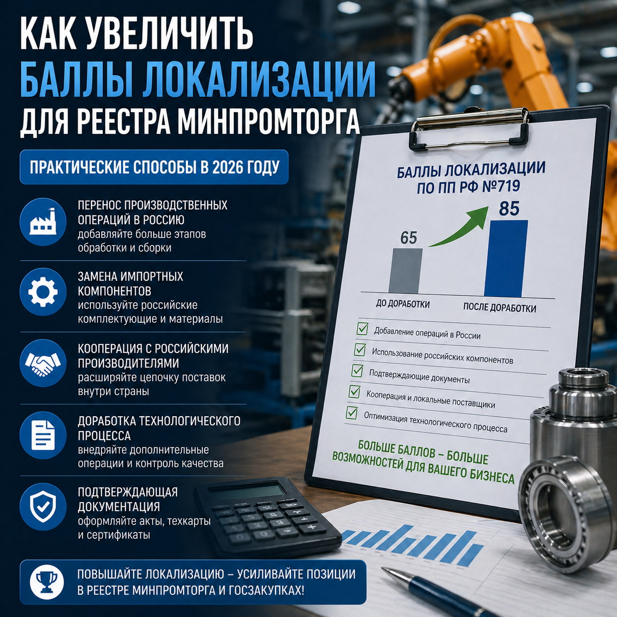 Как увеличить баллы локализации для реестра Минпромторга: практические способы в 2026 году