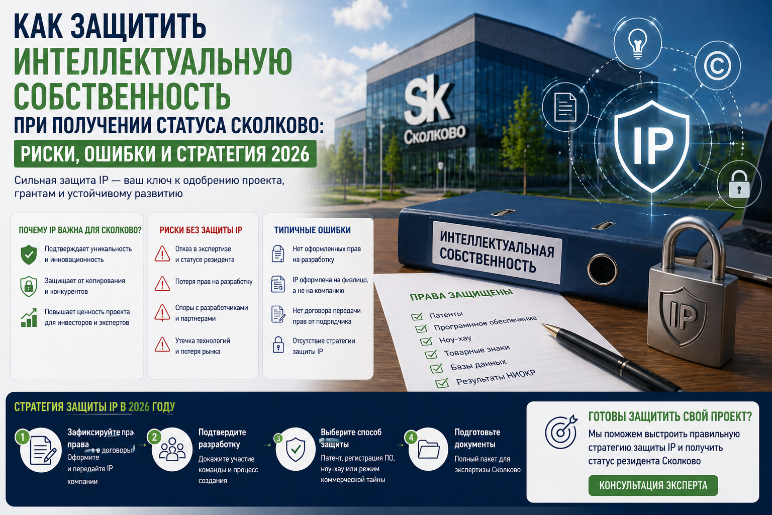 Как защитить интеллектуальную собственность при получении статуса Сколково: риски, ошибки и стратегия 2026