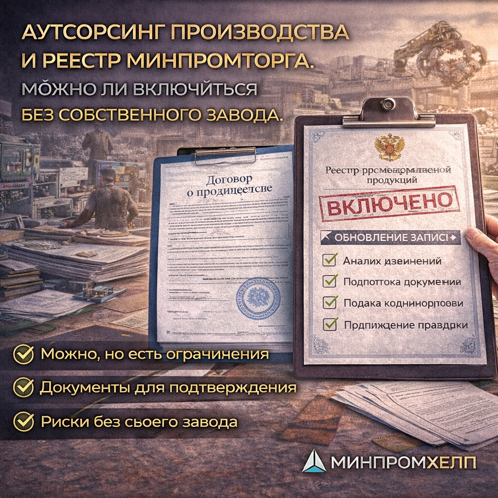 Аутсорсинг производства и реестр Минпромторга: можно ли включиться без собственного завода