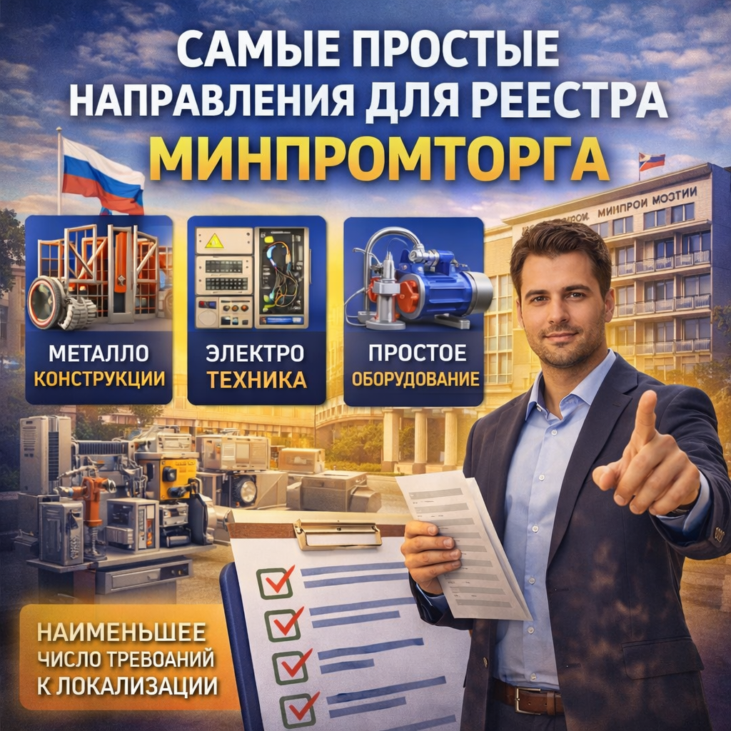 Самые простые направления для реестра Минпромторга