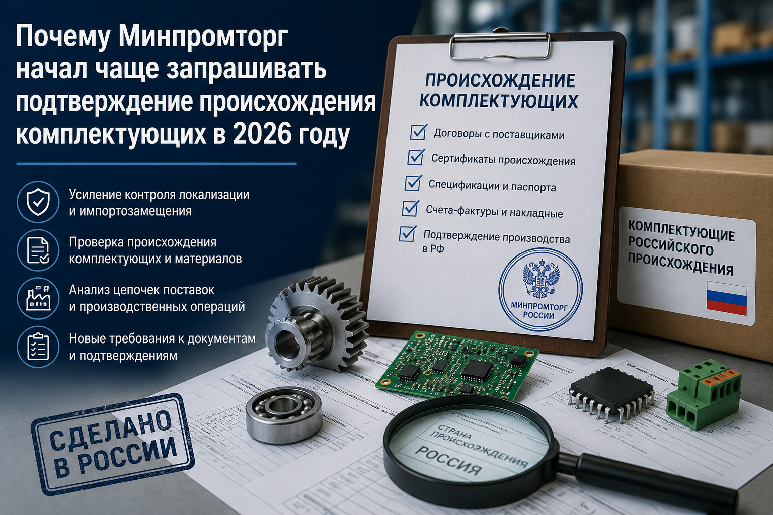 Почему Минпромторг начал чаще запрашивать подтверждение происхождения комплектующих в 2026 году