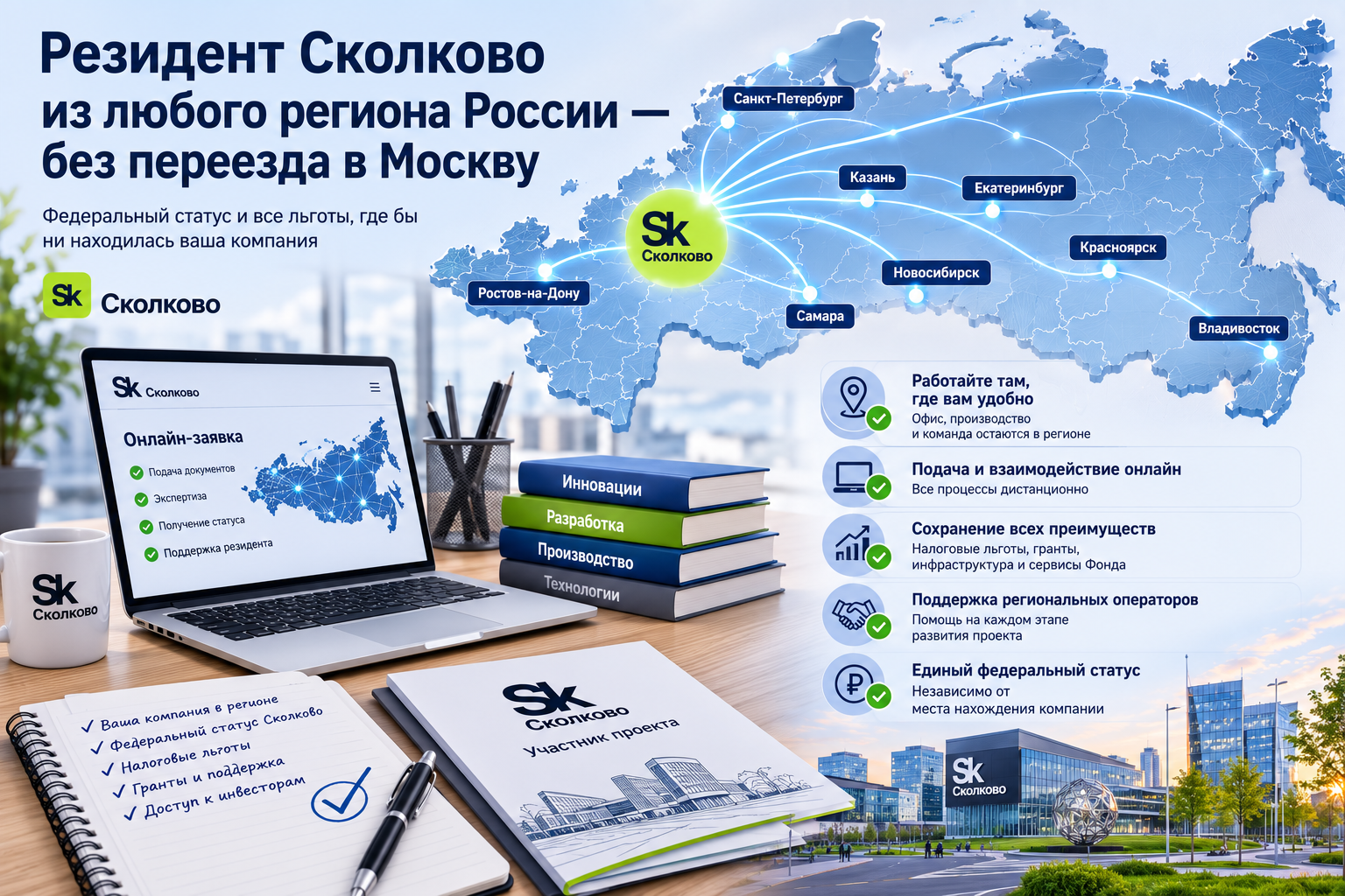 Резидент Сколково из региона: как работают региональные операторы и удалённое резидентство без переезда в Москву