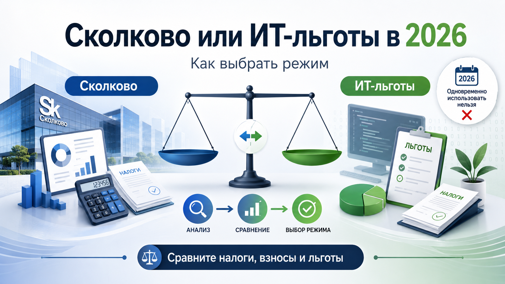 апрет совмещения льгот Сколково и ИТ-аккредитации с 1 января 2026: как выбрать режим и оформить переход