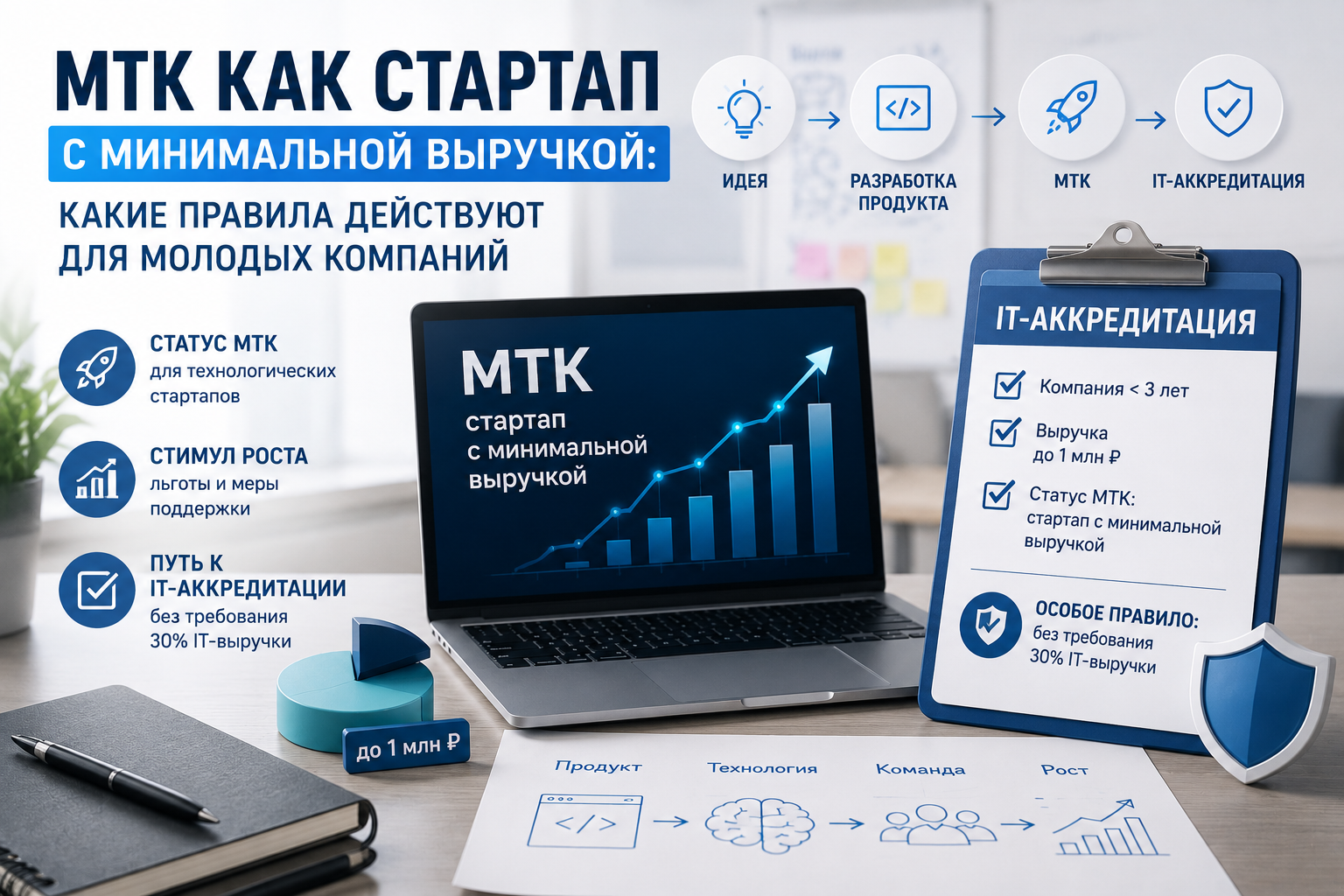 МТК как стартап с минимальной выручкой: какие особые правила действуют для молодых компаний и как статус помогает получить IT-аккредитацию.