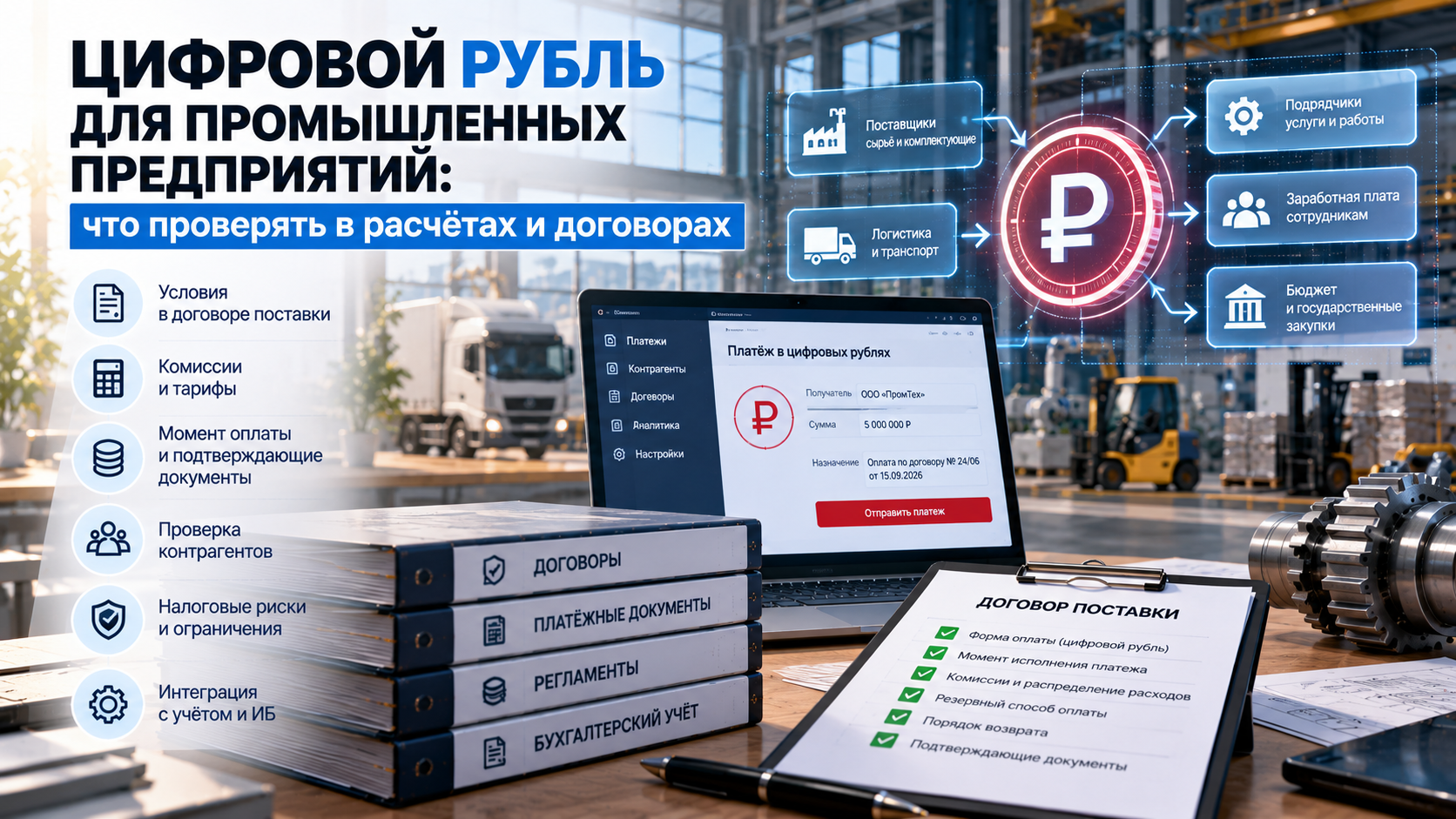 Цифровой рубль для промышленных предприятий: что проверять в расчётах и договорах