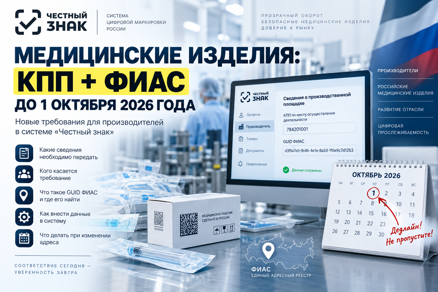 Маркировка медизделий с 1 сентября 2026: ФИАС