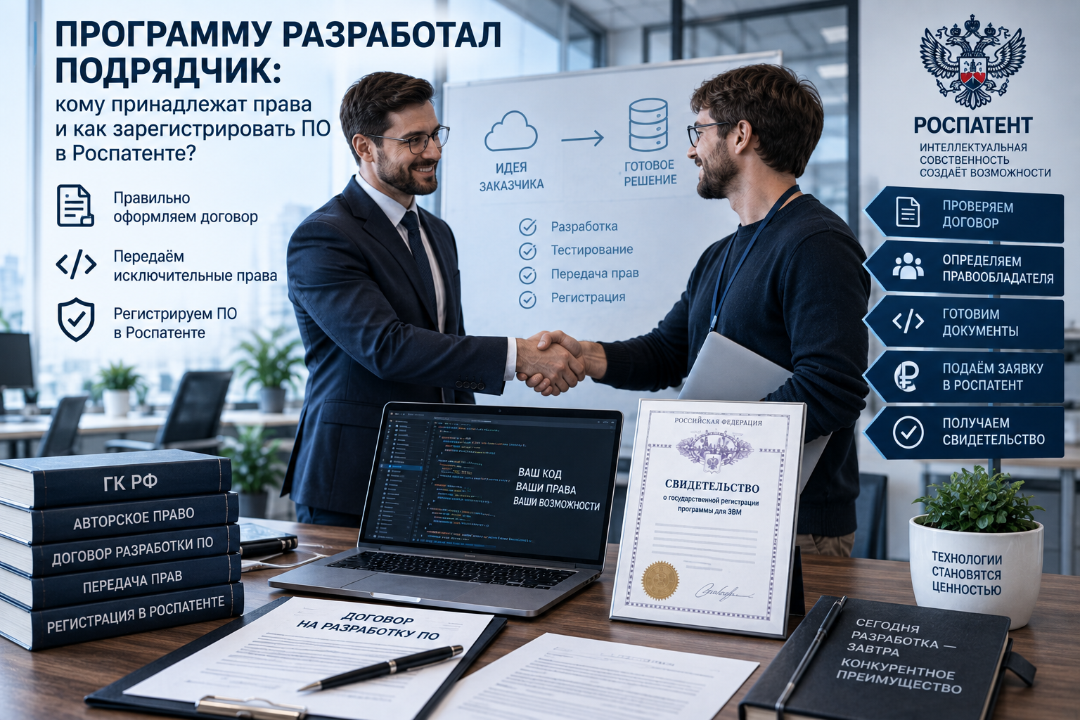 Программу разработал подрядчик: кому принадлежат права и как зарегистрировать ПО
