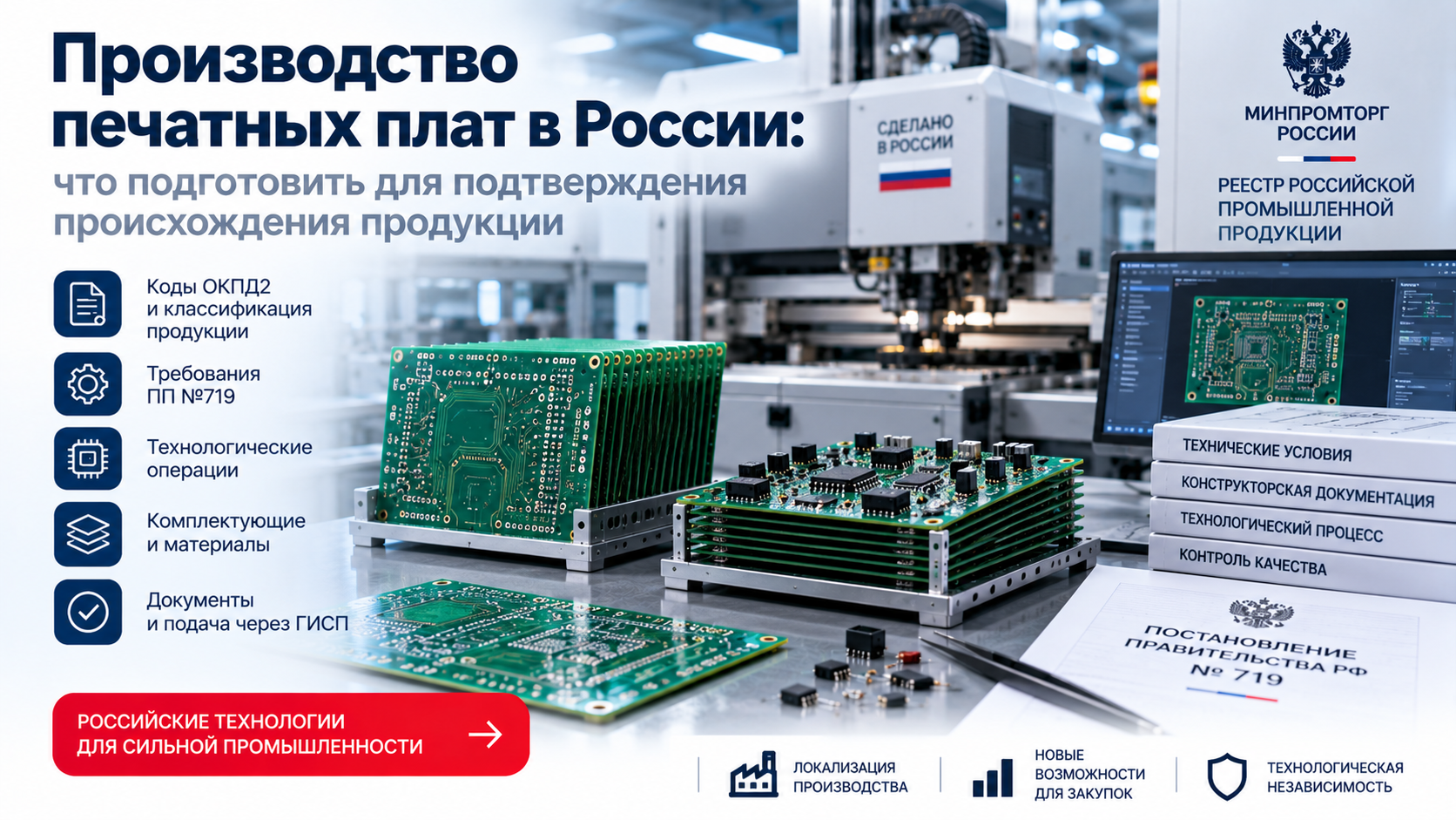 Производство печатных плат в России: что подготовить для подтверждения происхождения продукции