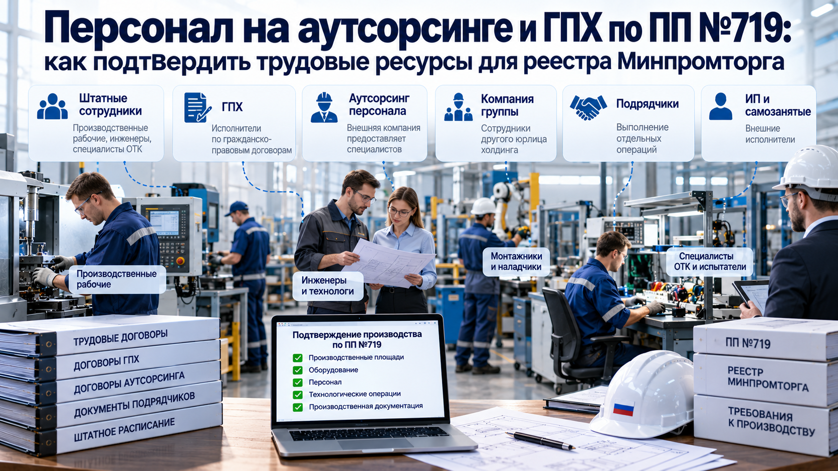 Персонал на аутсорсинге и ГПХ по ПП №719: как подтвердить трудовые ресурсы